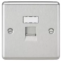Knightsbridge CL45BC RJ45 Ethernet Socket Brushed Chrome