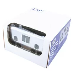 LAP 13A 2-Gang SP Switched Plug Socket Polished Chrome with Black Inserts 5 Pack -Chrome Switches & Sockets Sales 1173C A3