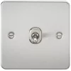 Knightsbridge FP12TOGBC 10AX 1-Gang Intermediate Switch Brushed Chrome with Colour-Matched Inserts