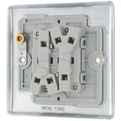 British General Nexus Metal 10AX 2-Gang 2-Way Light Switch Polished Chrome -Chrome Switches & Sockets Sales 130FT A3