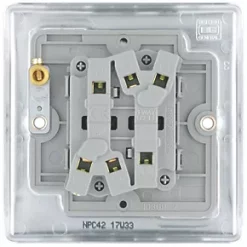 British General Nexus Metal 10AX 2-Gang 2-Way Light Switch Polished Chrome -Chrome Switches & Sockets Sales 130FT A4
