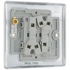 British General Nexus Metal 10AX 2-Gang 2-Way Light Switch Polished Chrome -Chrome Switches & Sockets Sales 130FT A5