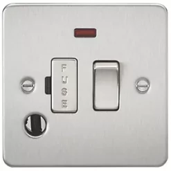 Knightsbridge FP6300FBC 13A Switched Fused Spur & Flex Outlet with LED Brushed Chrome