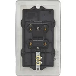 Knightsbridge FP82MNBC 45A 2-Gang DP Control Switch Brushed Chrome with LED -Chrome Switches & Sockets Sales 136TY A1