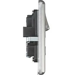 Knightsbridge CL9BCG 13A 2-Gang DP Switched Double Socket Brushed Chrome with Colour-Matched Inserts -Chrome Switches & Sockets Sales 138TX A2