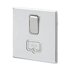 MK Aspect 13A Switched Fused Spur Polished Chrome with White Inserts