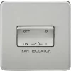 Knightsbridge SF1100BC 10AX 1-Gang TP Fan Isolator Switch Brushed Chrome
