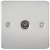 Knightsbridge FP0100BC Coaxial TV Socket Brushed Chrome -Chrome Switches & Sockets Sales 153TX P