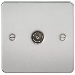 Knightsbridge FP0100BC Coaxial TV Socket Brushed Chrome