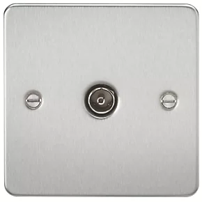 Knightsbridge FP0100BC Coaxial TV Socket Brushed Chrome 3 Knightsbridge FP0100BC Coaxial TV Socket Brushed Chrome