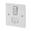 MK Edge 13A Switched Fused Spur Polished Chrome with White Inserts -Chrome Switches & Sockets Sales 156FF P