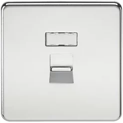 Knightsbridge SFRJ45PC RJ45 Ethernet Socket Polished Chrome