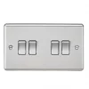 Knightsbridge CL41BC 10AX 4-Gang 2-Way Light Switch Brushed Chrome -Chrome Switches & Sockets Sales 160VF P