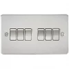 Knightsbridge FP4200BC 10AX 6-Gang 2-Way Light Switch Brushed Chrome -Chrome Switches & Sockets Sales 163TY P
