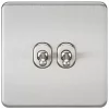 Knightsbridge SF2TOGBC 10AX 2-Gang 2-Way Light Switch Brushed Chrome 2 Knightsbridge SF2TOGBC 10AX 2-Gang 2-Way Light Switch Brushed Chrome -Chrome Switches & Sockets Sales 166TX P