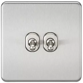 Knightsbridge SF2TOGBC 10AX 2-Gang 2-Way Light Switch Brushed Chrome 3 Knightsbridge SF2TOGBC 10AX 2-Gang 2-Way Light Switch Brushed Chrome