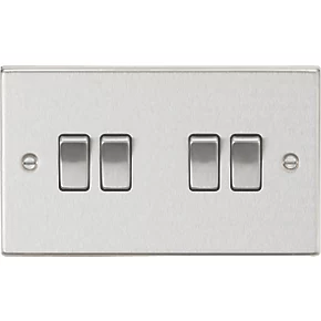 Knightsbridge CS41BC 10AX 4-Gang 2-Way Light Switch Brushed Chrome 3 Knightsbridge CS41BC 10AX 4-Gang 2-Way Light Switch Brushed Chrome