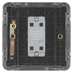 Schneider Electric Lisse Deco 10AX 1-Gang Intermediate Switch Polished Chrome with Black Inserts -Chrome Switches & Sockets Sales 174FF A3