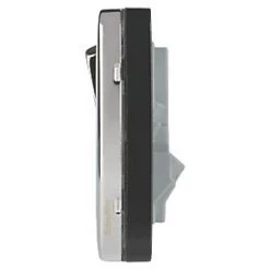 Schneider Electric Lisse Deco 13A 1-Gang SP Switched Socket + 2.1A 2-Outlet Type A USB Charger Polished Chrome with Black Inserts -Chrome Switches & Sockets Sales 175FF A2