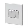 MK Aspect 10AX 3-Gang 2-Way Switch Polished Chrome with White Inserts -Chrome Switches & Sockets Sales 177FF P