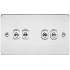 Knightsbridge FP4TOGPC 10AX 4-Gang 2-Way Light Switch Polished Chrome