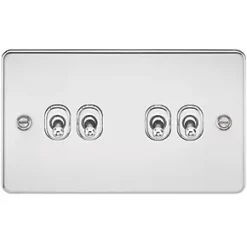 Knightsbridge FP4TOGPC 10AX 4-Gang 2-Way Light Switch Polished Chrome