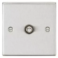 Knightsbridge CS015BC F-Type Satellite Socket Brushed Chrome