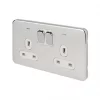 Schneider Electric Lisse Deco 13A 2-Gang DP Switched Plug Socket Polished Chrome with LED with White Inserts 2 Schneider Electric Lisse Deco 13A 2-Gang DP Switched Plug Socket Polished Chrome with LED with White Inserts -Chrome Switches & Sockets Sales 195FF P