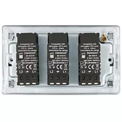 LAP 3-Gang 2-Way LED Dimmer Switch Polished Chrome -Chrome Switches & Sockets Sales 195KJ A3