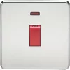 Knightsbridge SF8331NPC 45A 1-Gang DP Control Switch Polished Chrome with LED -Chrome Switches & Sockets Sales 195VR P