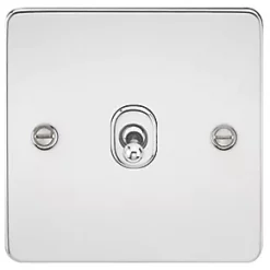 Knightsbridge FP12TOGPC 10AX 1-Gang Intermediate Switch Polished Chrome with Colour-Matched Inserts