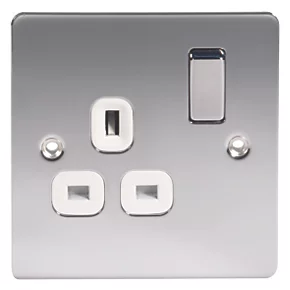 LAP 13A 1-Gang DP Switched Plug Socket Polished Chrome with White Inserts 4 LAP 13A 1-Gang DP Switched Plug Socket Polished Chrome with White Inserts - Image 2