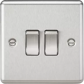 Knightsbridge CL3BC 10AX 2-Gang 2-Way Light Switch Brushed Chrome 3 Knightsbridge CL3BC 10AX 2-Gang 2-Way Light Switch Brushed Chrome