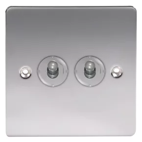 LAP 10AX 2-Gang 2-Way Toggle Switch Polished Chrome 4 LAP 10AX 2-Gang 2-Way Toggle Switch Polished Chrome - Image 2