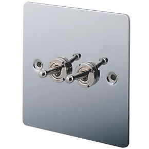 LAP 10AX 2-Gang 2-Way Toggle Switch Polished Chrome 3 LAP 10AX 2-Gang 2-Way Toggle Switch Polished Chrome