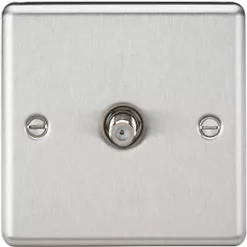 Knightsbridge CL015BC F-Type Satellite Socket Brushed Chrome