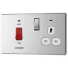LAP 45A 2-Gang DP Cooker Switch & 13A DP Switched Socket Polished Chrome with LED with White Inserts 2 LAP 45A 2-Gang DP Cooker Switch & 13A DP Switched Socket Polished Chrome with LED with White Inserts -Chrome Switches & Sockets Sales 215KJ P