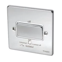 Schneider Electric Ultimate Low Profile 10A 1-Gang 3-Pole Fan Isolator Switch Polished Chrome with White Inserts