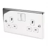 LAP 13A 2-Gang SP Switched Plug Socket Polished Chrome with White Inserts 1 LAP 13A 2-Gang SP Switched Plug Socket Polished Chrome with White Inserts -Chrome Switches & Sockets Sales 2196C P