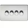 Knightsbridge SF2184PC 4-Gang 2-Way LED Dimmer Switch Polished Chrome -Chrome Switches & Sockets Sales 221TY P