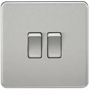 Knightsbridge SF3000BC 10AX 2-Gang 2-Way Light Switch Brushed Chrome 3 Knightsbridge SF3000BC 10AX 2-Gang 2-Way Light Switch Brushed Chrome