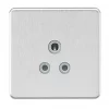 Knightsbridge SF5ABCG 5A 1-Gang Unswitched Socket Brushed Chrome with Colour-Matched Inserts -Chrome Switches & Sockets Sales 227TY P