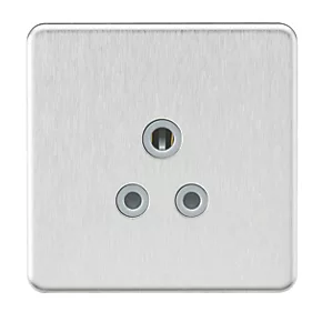 Knightsbridge SF5ABCG 5A 1-Gang Unswitched Socket Brushed Chrome with Colour-Matched Inserts 3 Knightsbridge SF5ABCG 5A 1-Gang Unswitched Socket Brushed Chrome with Colour-Matched Inserts
