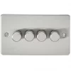 Knightsbridge FP2184BC 4-Gang 2-Way LED Dimmer Switch Brushed Chrome -Chrome Switches & Sockets Sales 230TX P