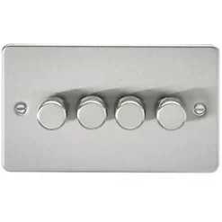 Knightsbridge FP2184BC 4-Gang 2-Way LED Dimmer Switch Brushed Chrome