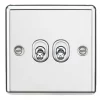 Knightsbridge CLTOG2PC 10AX 2-Gang 2-Way Light Switch Polished Chrome 1 Knightsbridge CLTOG2PC 10AX 2-Gang 2-Way Light Switch Polished Chrome -Chrome Switches & Sockets Sales 239VF P