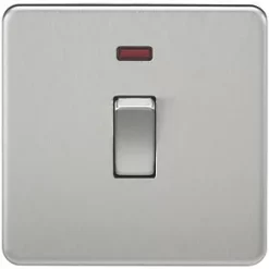 Knightsbridge SF8341NBC 20A 1-Gang DP Control Switch Brushed Chrome with LED