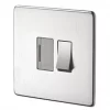 Crabtree Platinum 13A Switched Fused Spur Satin Chrome with White Inserts -Chrome Switches & Sockets Sales 24746 P