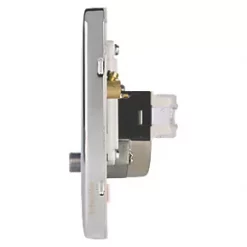 Schneider Electric Lisse Deco 2-Gang Quadruplex Multimedia Socket Polished Chrome with White Inserts -Chrome Switches & Sockets Sales 265FF A2