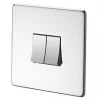 Crabtree Platinum 10AX 2-Gang 2-Way Light Switch Polished Chrome 2 Crabtree Platinum 10AX 2-Gang 2-Way Light Switch Polished Chrome -Chrome Switches & Sockets Sales 26617 P